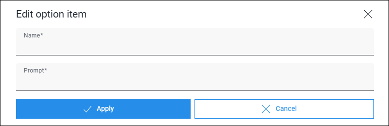 Edit option window