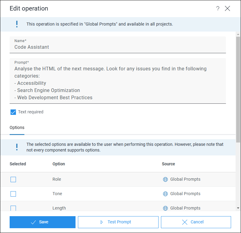 Edit operation window