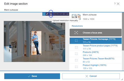 Upload resolution manually