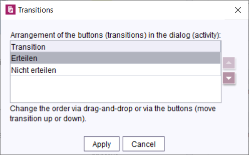 Changing the order of outgoing transitions