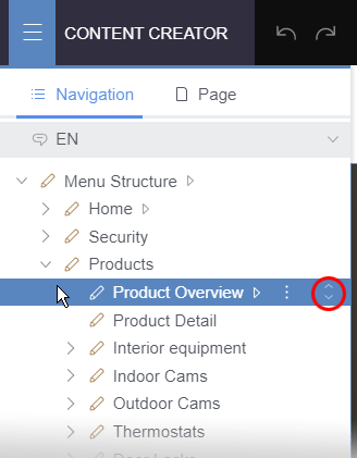 Handle to move a page