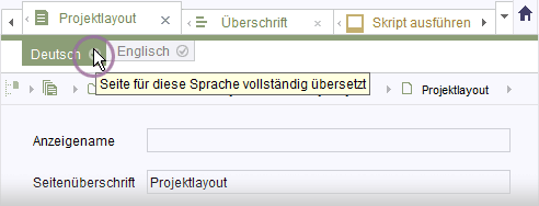 SiteArchitect: Option "Seite für diese Sprache vollständig übersetzt"