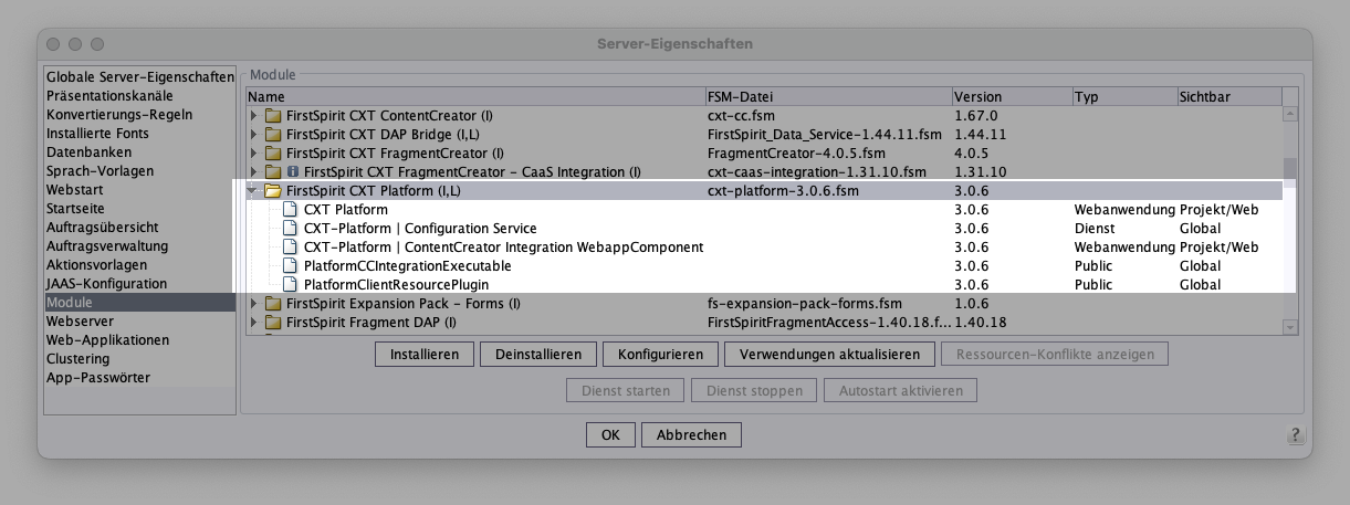 CXT-Platform Configuration Service