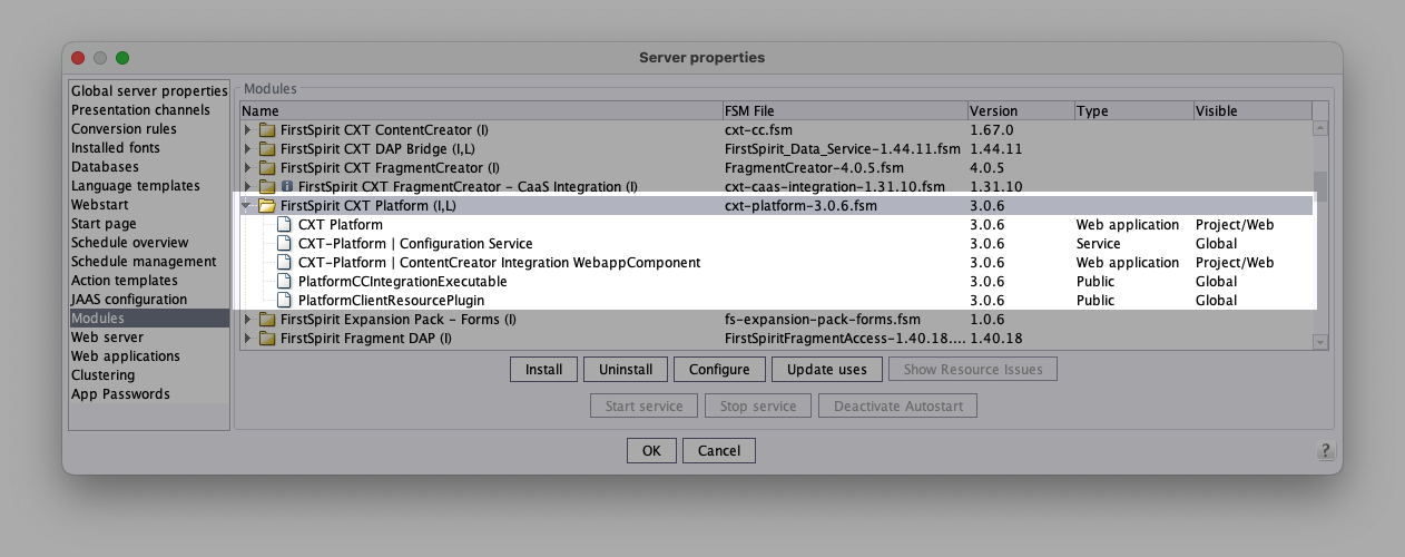CXT-Platform Configuration Service