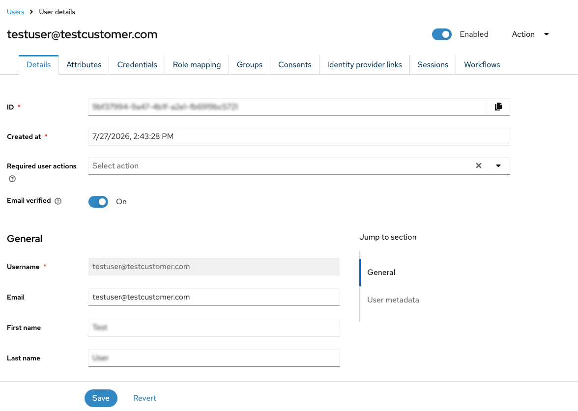User details